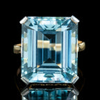 Antique Art Deco Aquamarine Cocktail Ring 20ct Aqua