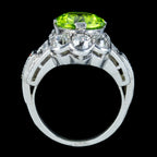 Antique Art Deco French Peridot Diamond Ring 5ct Peridot