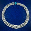 Antique Art Deco Triple Strand Pearl Necklace With 9ct Gold Turquoise Clasp 