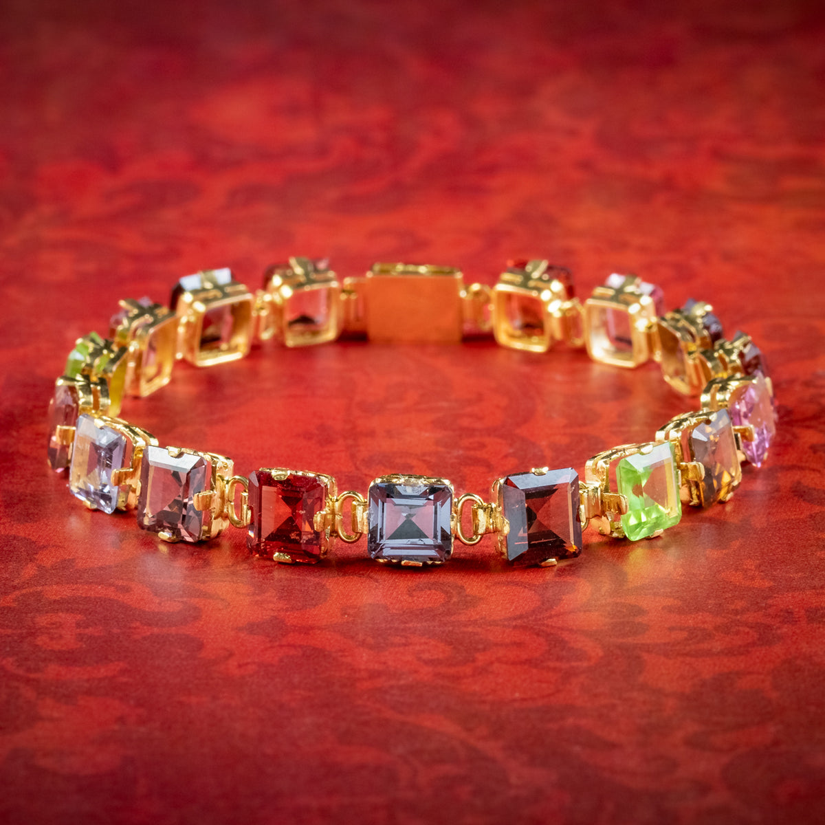Antique Art Deco Gemstone Bracelet 18ct Gold  Main image