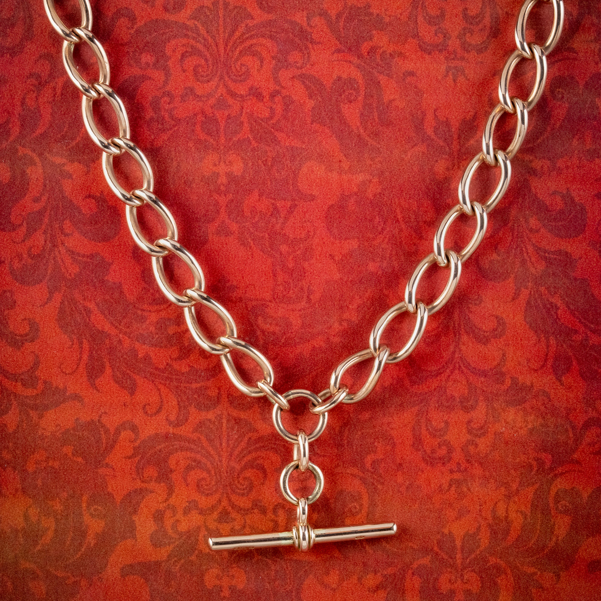 Antique Edwardian 9ct Gold Albert Chain Necklace  Main image