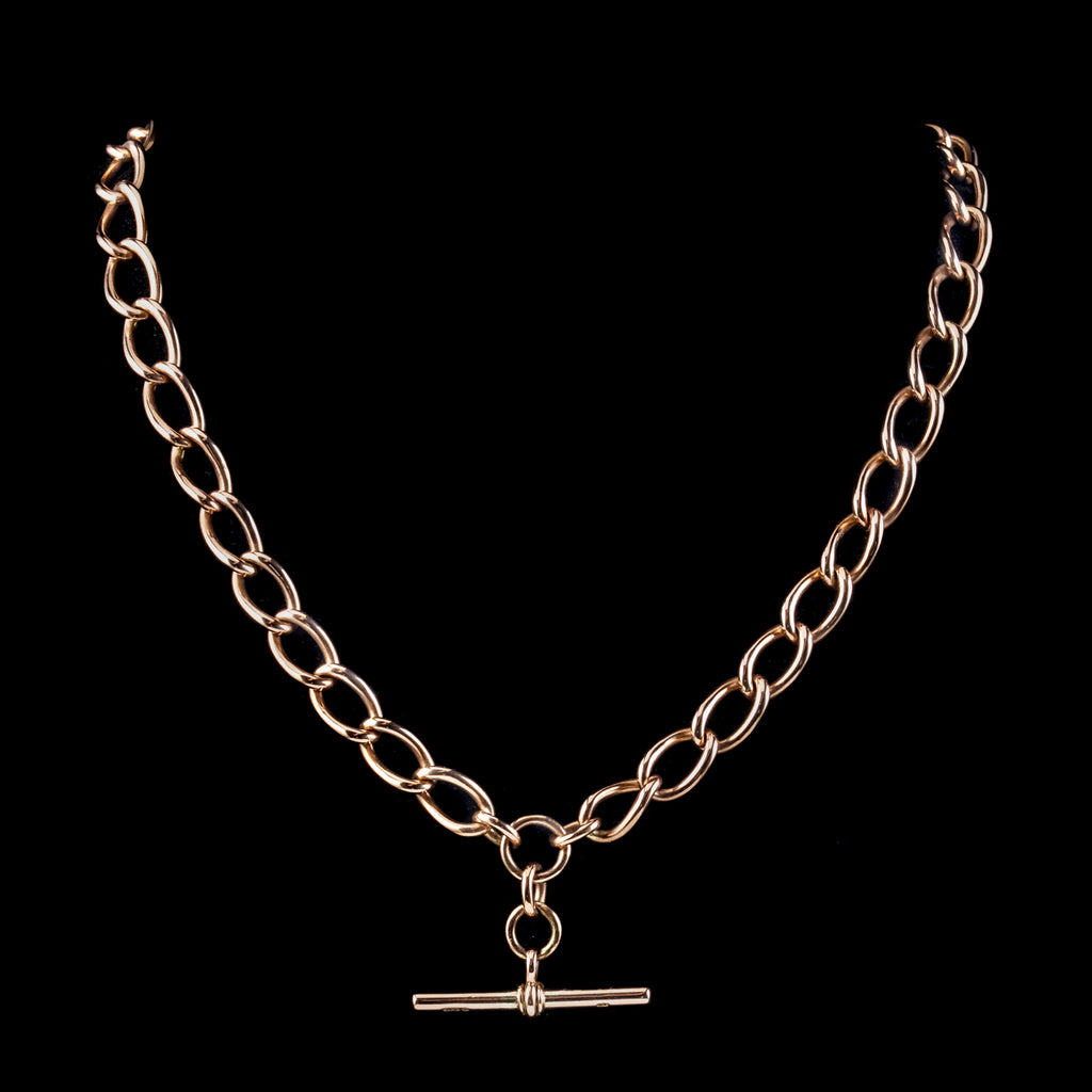 Antique Edwardian 9ct Gold Albert Chain Necklace 