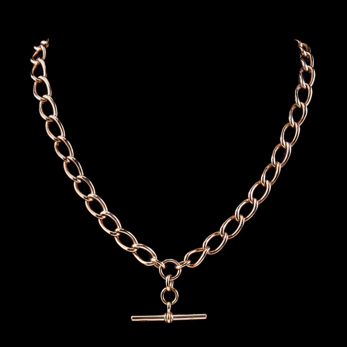 Antique Edwardian 9ct Gold Albert Chain Necklace 