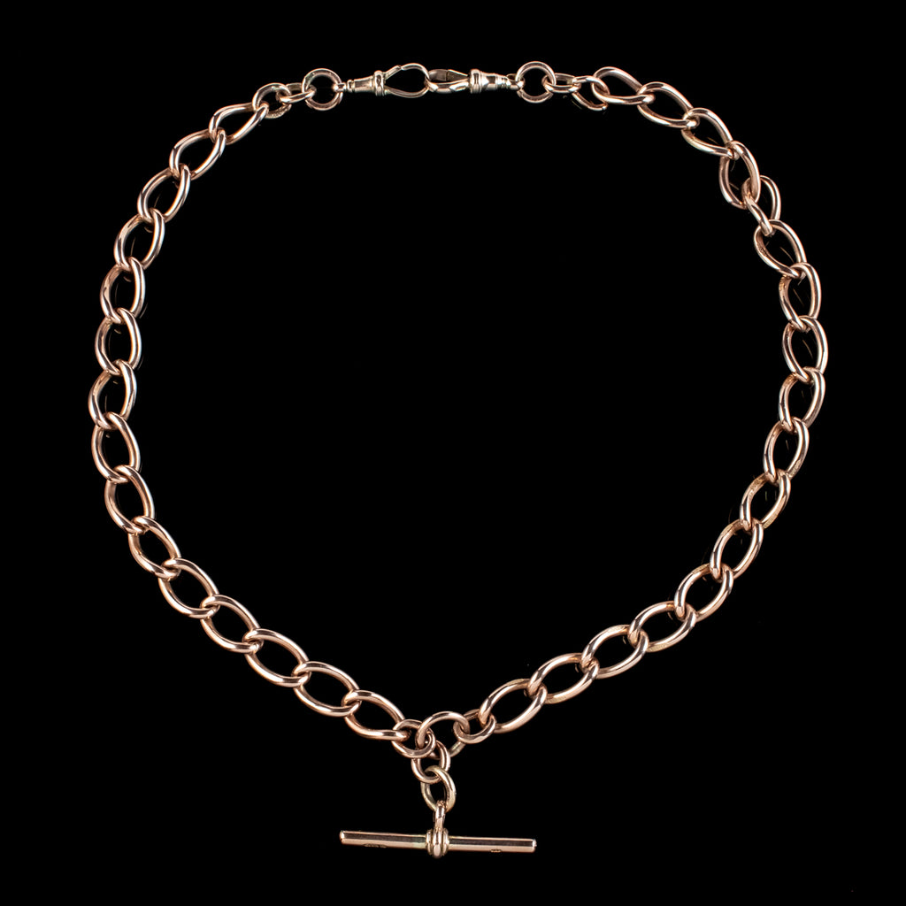 Antique Edwardian 9ct Gold Albert Chain Necklace 