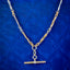 Antique Edwardian Albert Chain Necklace 18ct Gold And Platinum