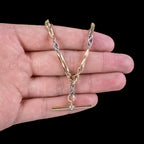 Antique Edwardian Albert Chain Necklace 18ct Gold And Platinum