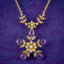 Antique Edwardian Amethyst Pearl Floral Lavaliere Necklace 15ct Gold 