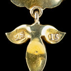 Antique Edwardian Aquamarine Pearl Lavaliere Necklace 15ct Gold