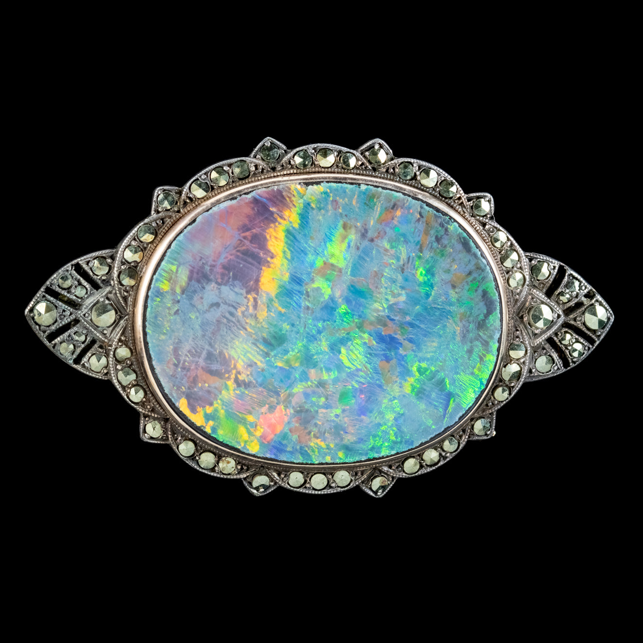 Antique Edwardian Black Opal Cut Steel Brooch Circa 1901 Secondary image