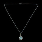 Antique Edwardian Blue Zircon Diamond Pendant Necklace