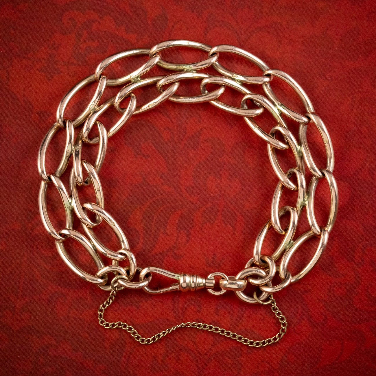 Antique Edwardian Chunky 9ct Gold Albert Bracelet Main image