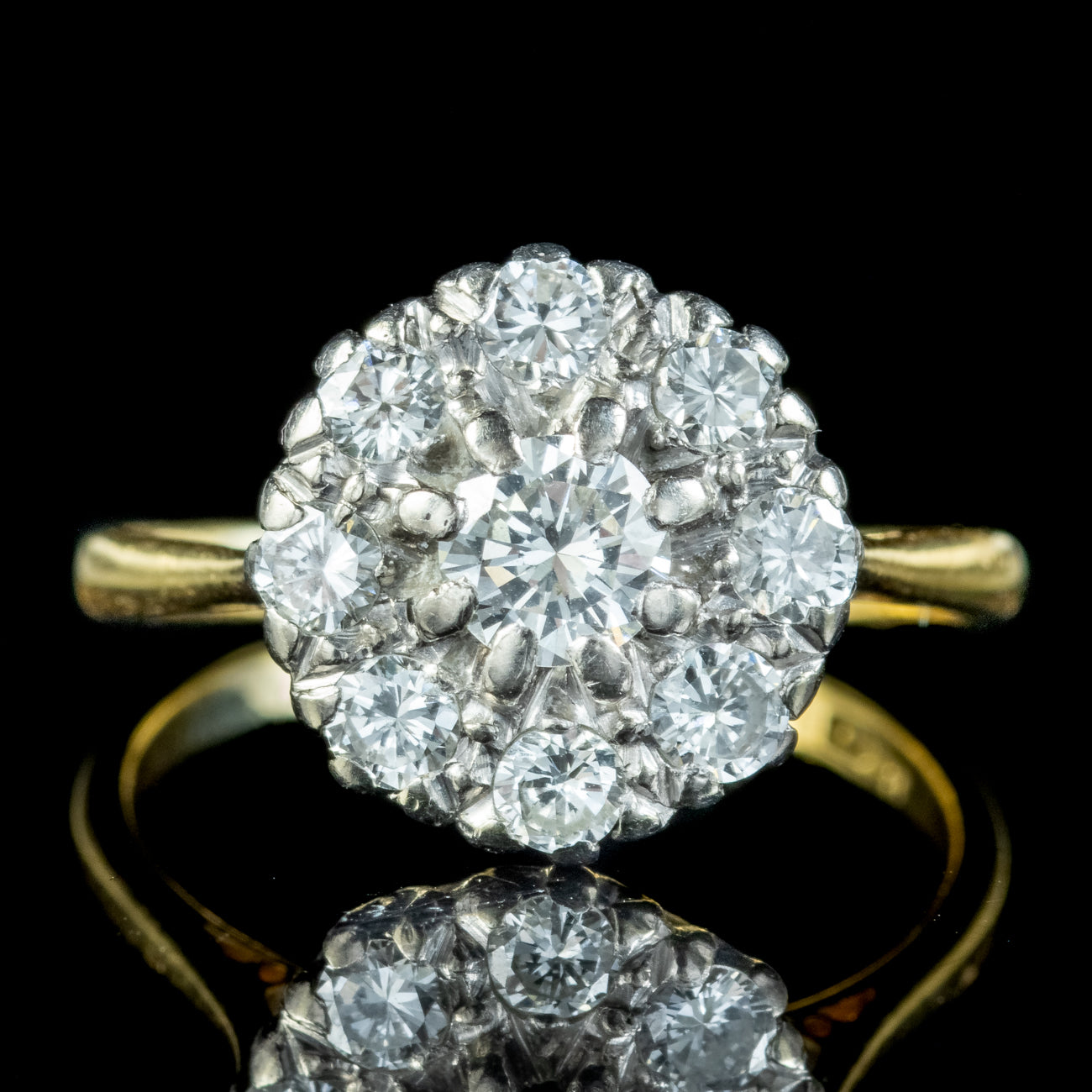 Antique Edwardian Diamond Cluster Ring 1.3ct Of Diamond Secondary image