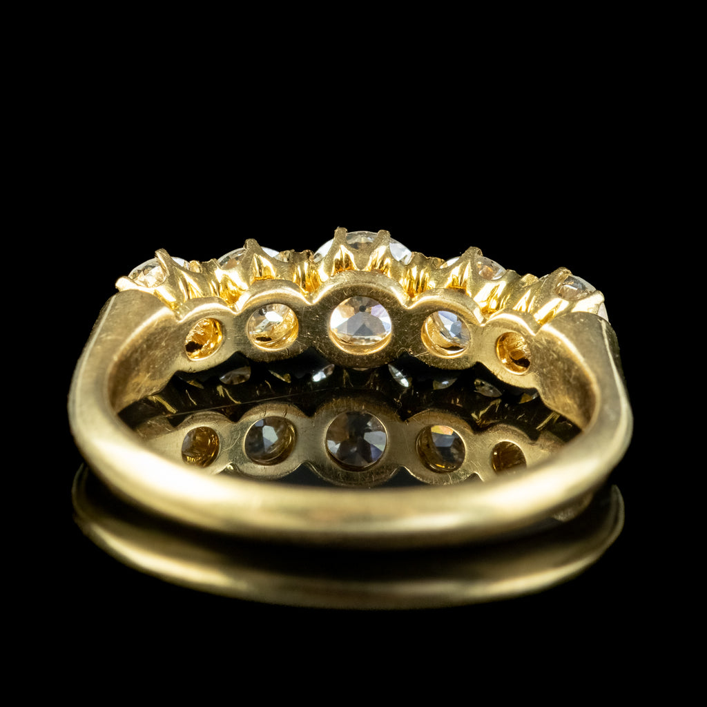 Antique Edwardian Diamond Five Stone Ring 1.4ct Diamond Dated 1909