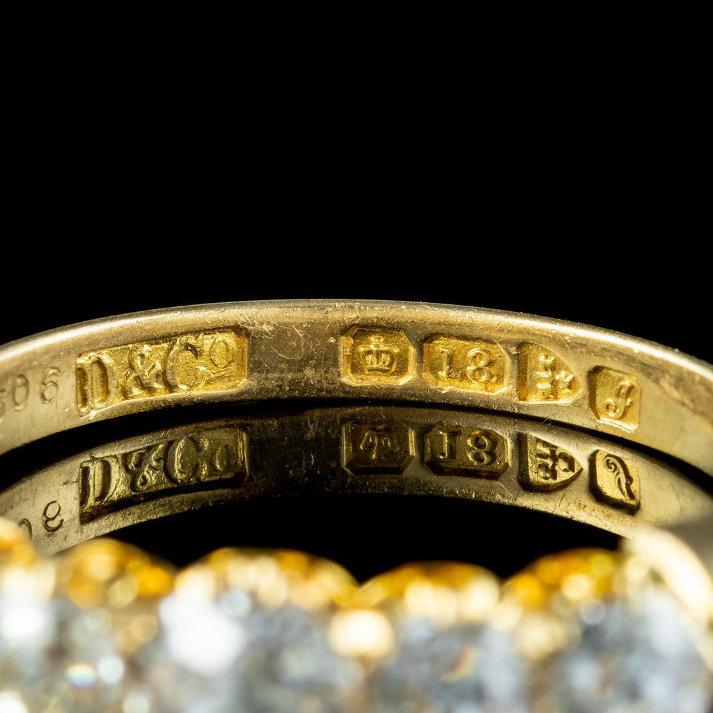 Antique Edwardian Diamond Five Stone Ring 1.4ct Diamond Dated 1909
