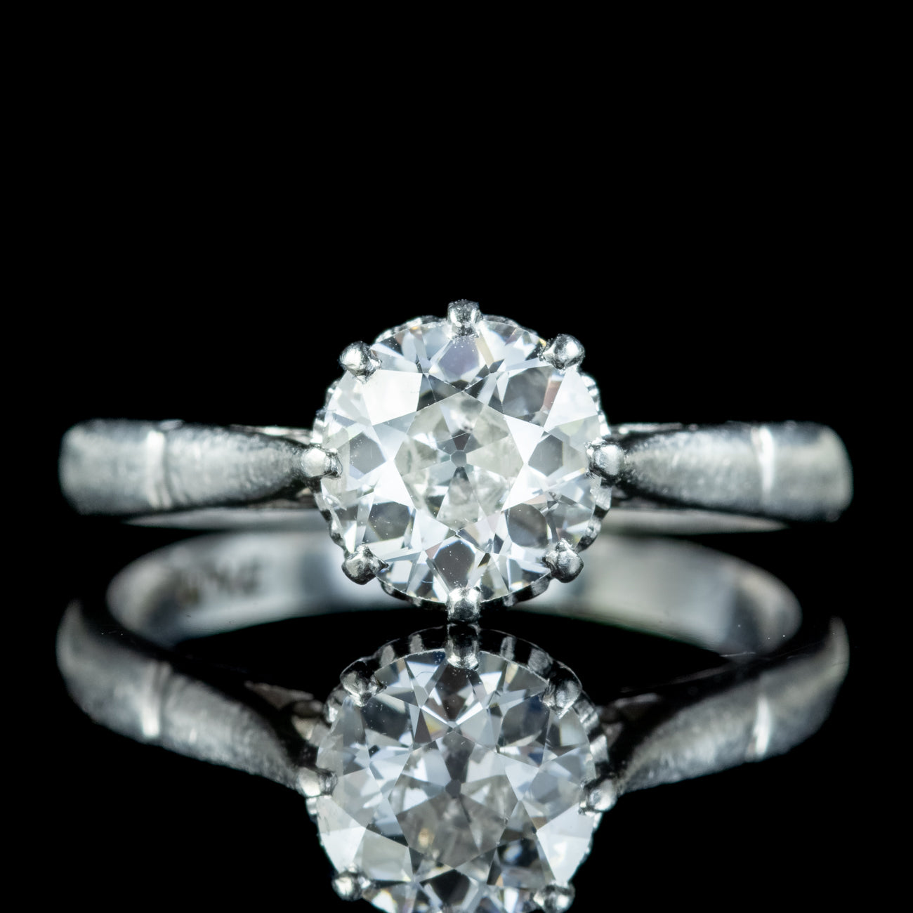 Antique Edwardian Diamond Solitaire Ring 1.2ct Diamond Secondary image