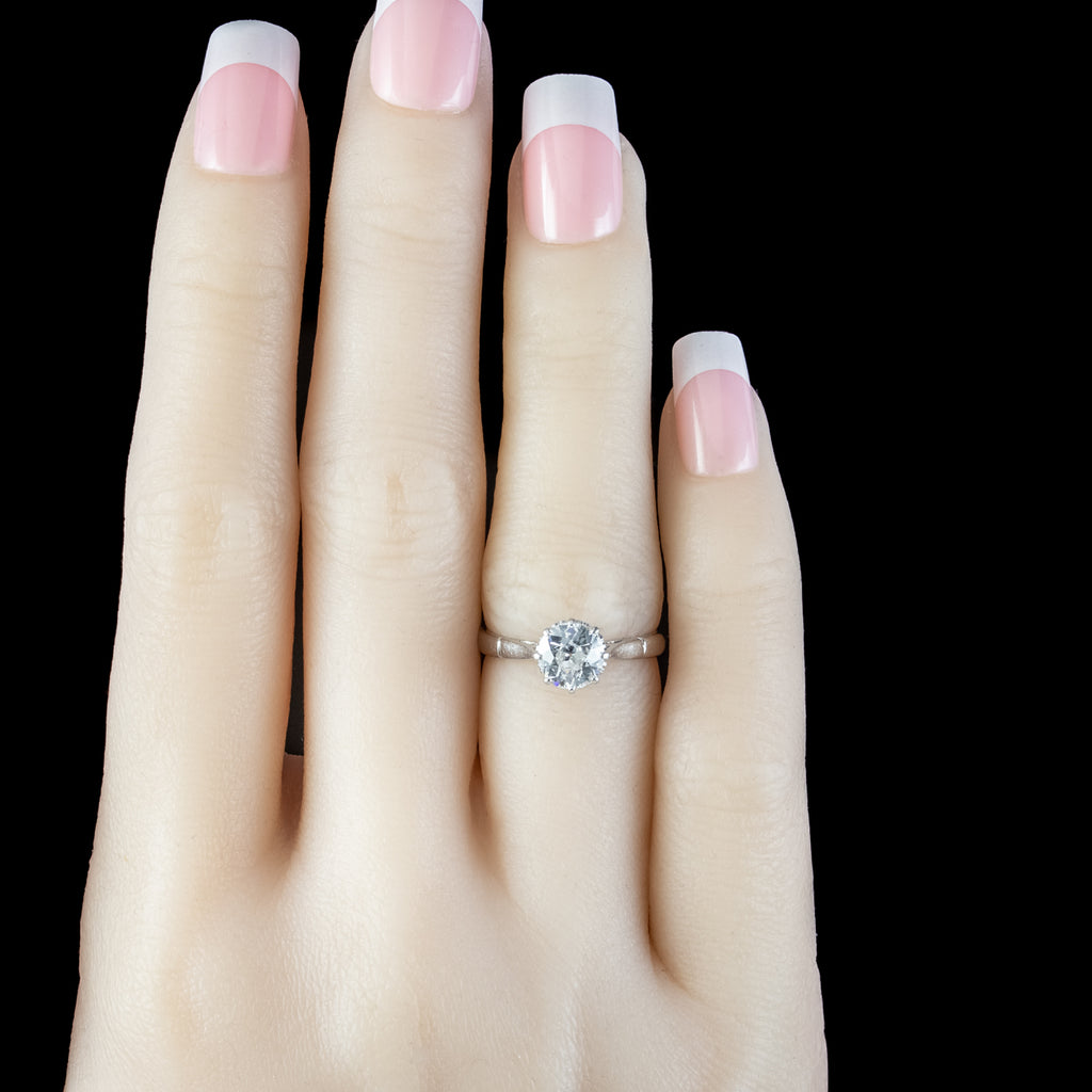 Antique Edwardian Diamond Solitaire Ring 1.2ct Diamond 