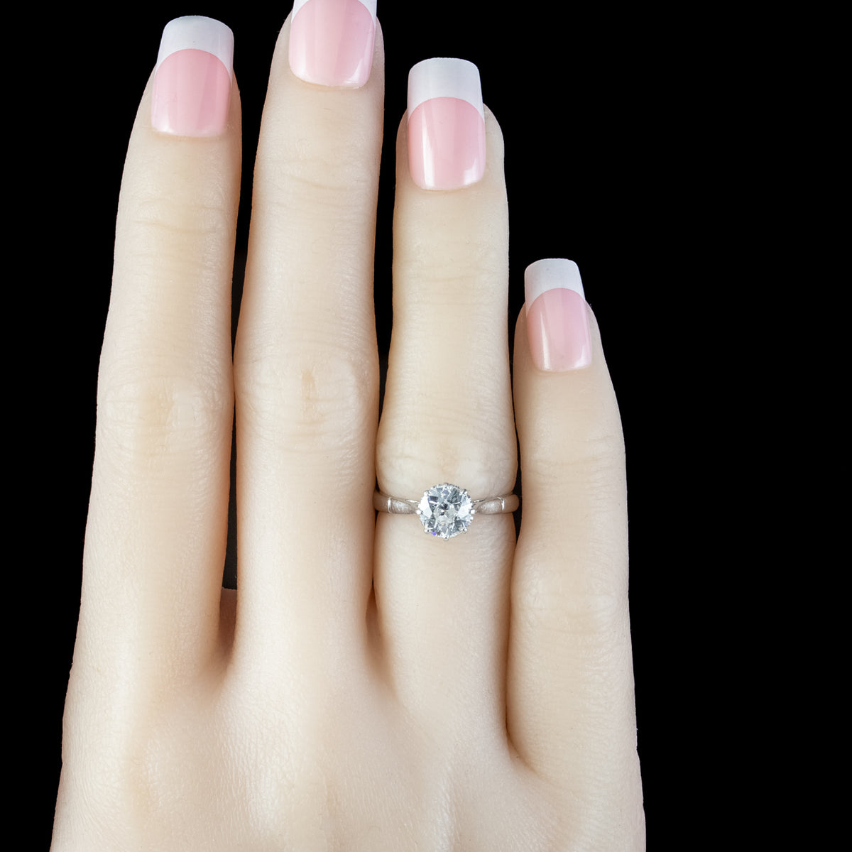 Antique Edwardian Diamond Solitaire Ring 1.2ct Diamond 
