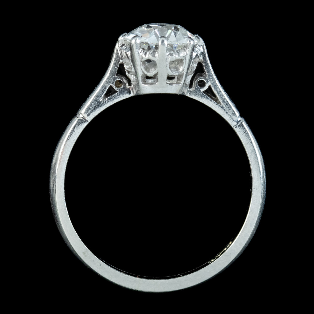 Antique Edwardian Diamond Solitaire Ring 1.2ct Diamond 