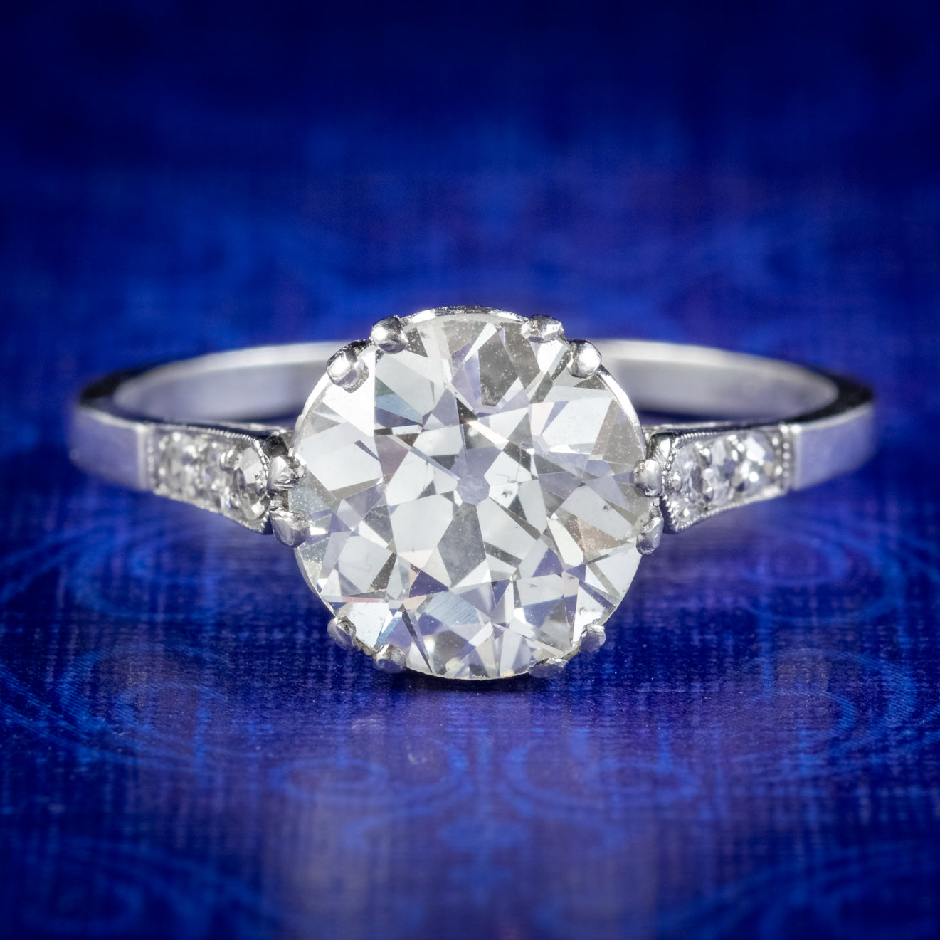 Antique Edwardian Diamond Solitaire Ring 2.75ct Diamond Circa 1910 Cert Main image