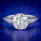 Antique Edwardian Diamond Solitaire Ring 2.75ct Diamond Circa 1910 Cert