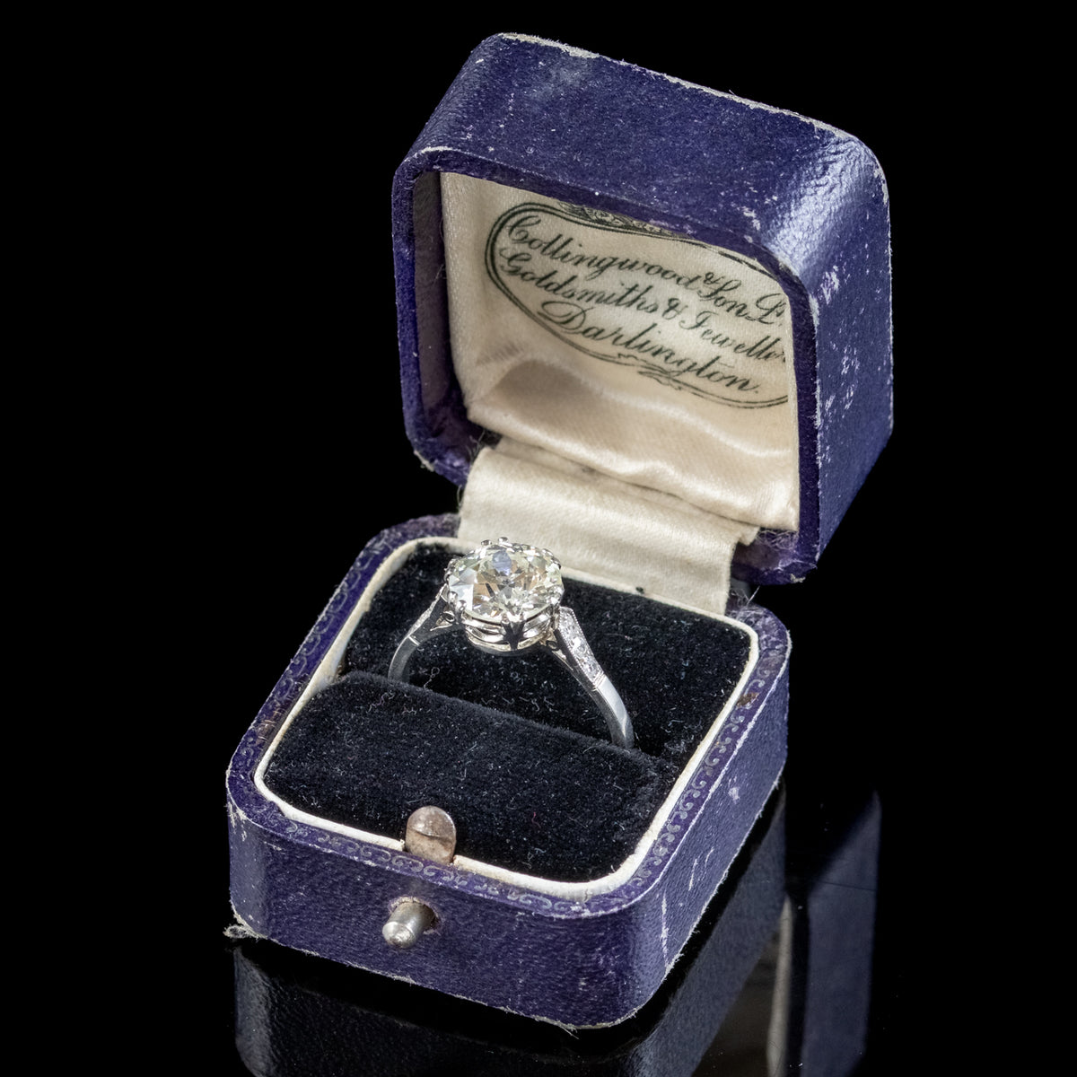 Antique Edwardian Diamond Solitaire Ring 2.75ct Diamond Circa 1910 Cert