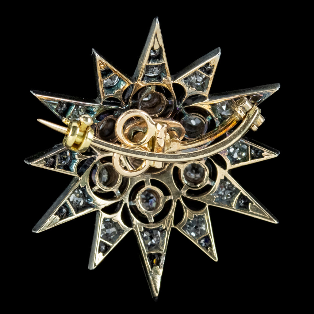 Antique Edwardian Diamond Star Brooch 3.30ct Of Diamond Circa 1910