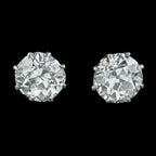 Antique Edwardian Diamond Stud Earrings 3.40ct Diamond Circa 1901 With Cert