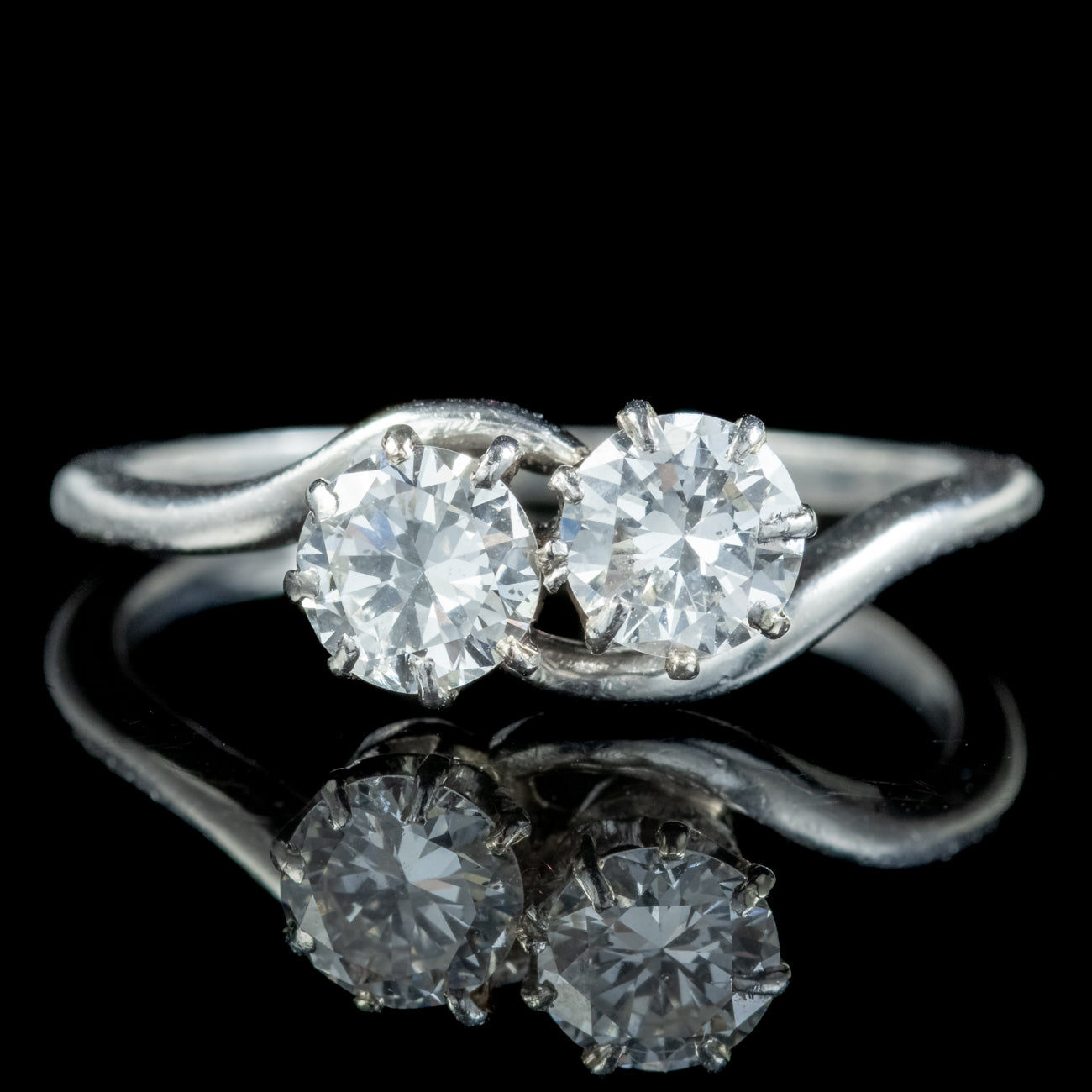 Antique Edwardian Diamond Toi Et Moi Twist Ring 1ct Of Diamond Secondary image