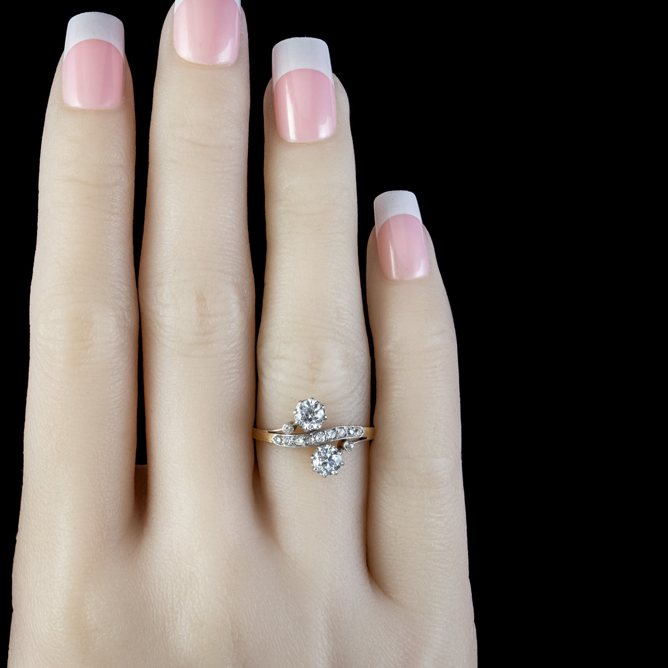 Antique Edwardian Diamond Toi Et Moi Ring 1.30ct Of Diamond
