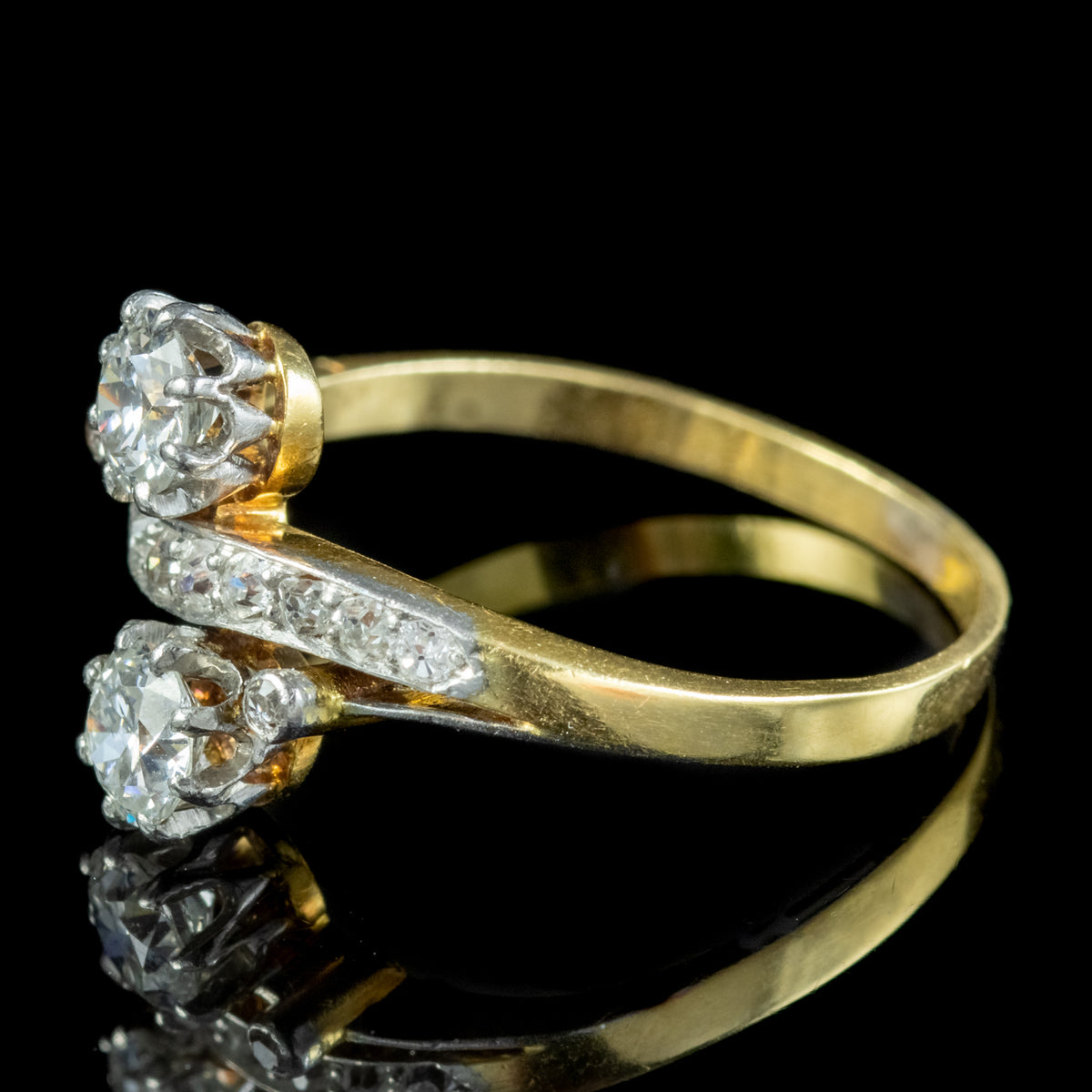 Antique Edwardian Diamond Toi Et Moi Ring 1.30ct Of Diamond