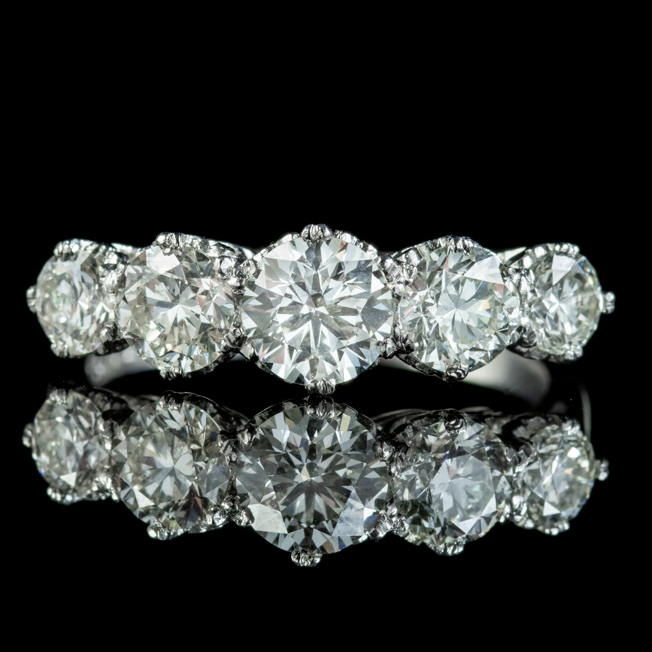 Antique Edwardian Five Stone Diamond Ring 2.36Ct Diamond Circa 1905 Secondary image