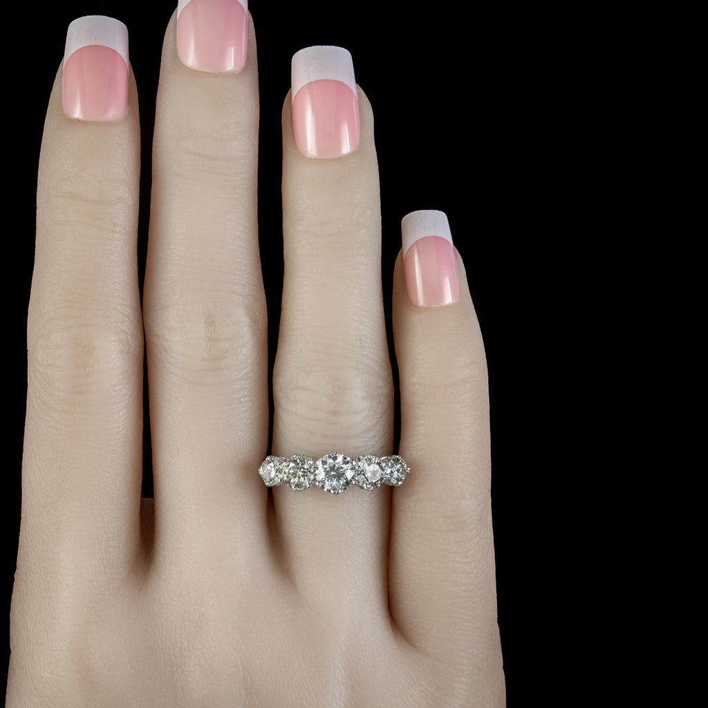 Antique Edwardian Five Stone Diamond Ring 2.36ct Diamond Circa 1905