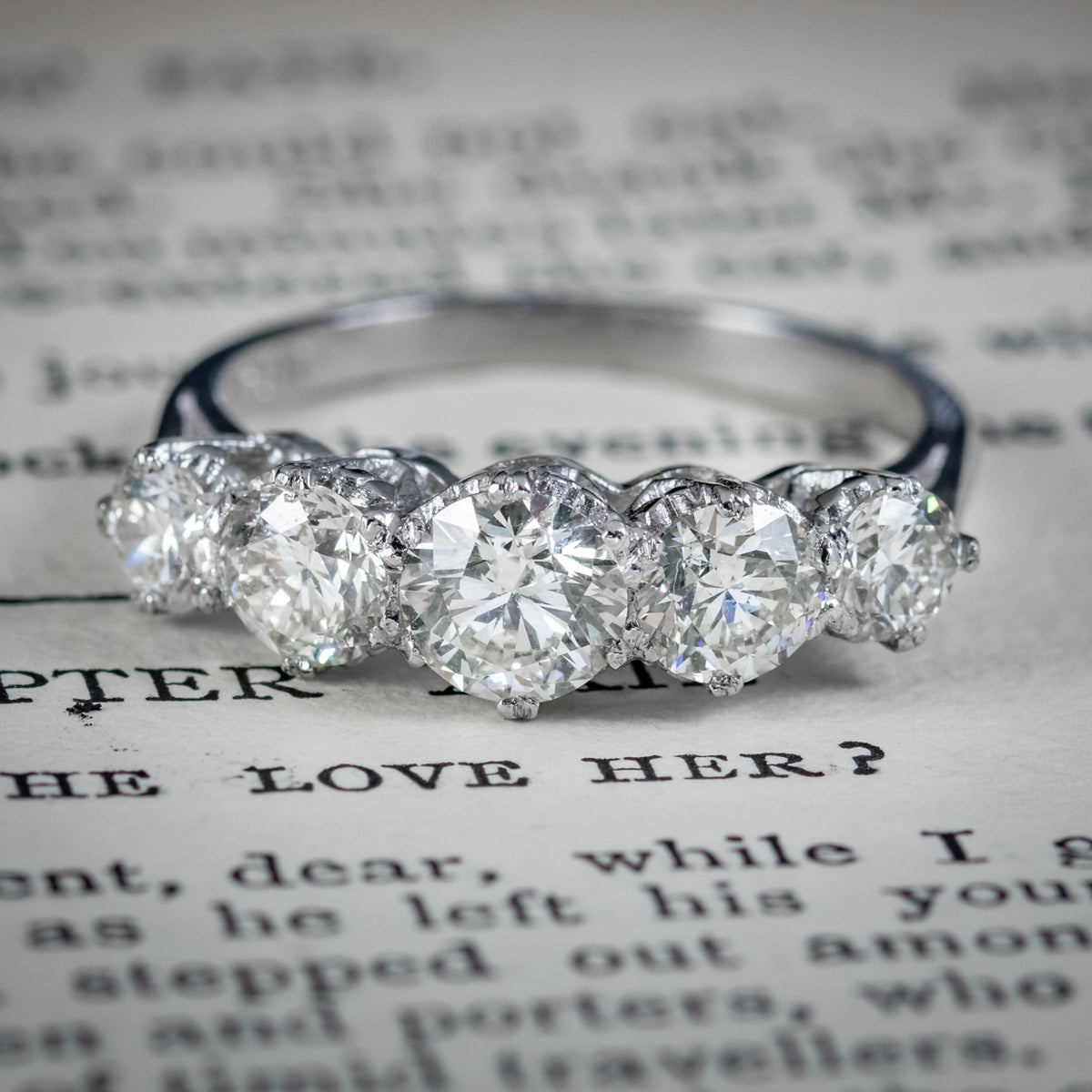 Antique Edwardian Five Stone Diamond Ring 2.36ct Diamond Circa 1905