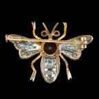 Antique Edwardian French Bee Brooch Diamond Garnet Ruby