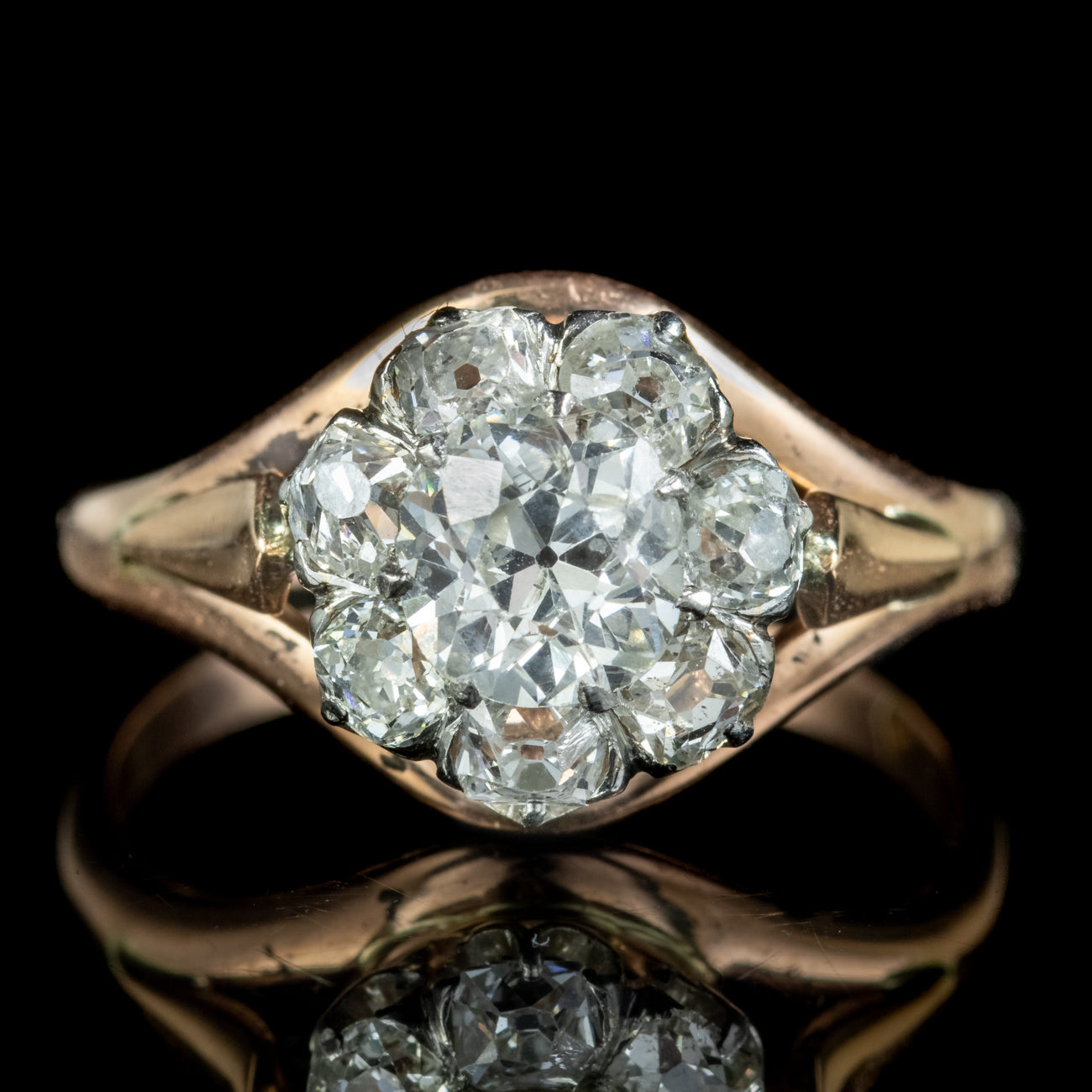 Antique Edwardian French Diamond Cluster Ring 2.35ct Of Diamond Circa 1905 Secondary image