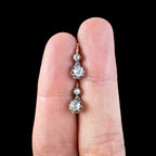 Antique Edwardian French Diamond Earrings 18ct Gold 0.62ct Total 
