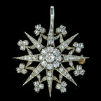 Antique Edwardian Garrard Diamond Star Pendant Brooch 3.85ct Total