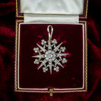 Antique Edwardian Garrard Diamond Star Pendant Brooch 3.85ct Total