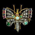Antique Edwardian Gemstone Butterfly Brooch Circa 1905 Boxed