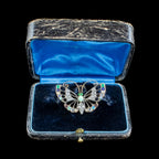 Antique Edwardian Gemstone Butterfly Brooch With Box