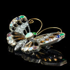Antique Edwardian Gemstone Butterfly Brooch With Box