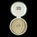 Antique Edwardian Natural Pearl Necklace Diamond Clasp With Box And Cert