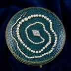 Antique Edwardian Natural Pearl Necklace Diamond Clasp With Box And Cert