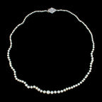Antique Edwardian Natural Pearl Necklace Diamond Clasp With Box And Cert