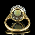 Antique Edwardian Opal Diamond Cluster Ring 2ct Opal 