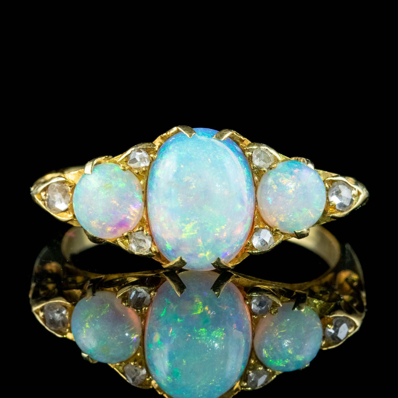 Antique Edwardian Opal Diamond Ring 2.5ct Of Opal Secondary image
