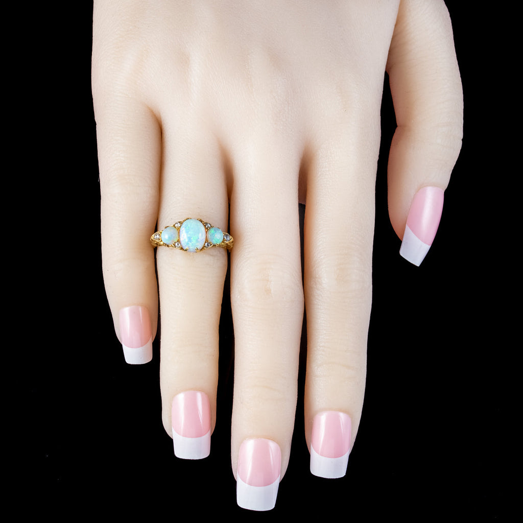 Antique Edwardian Opal Diamond Ring 2.5ct Of Opal 