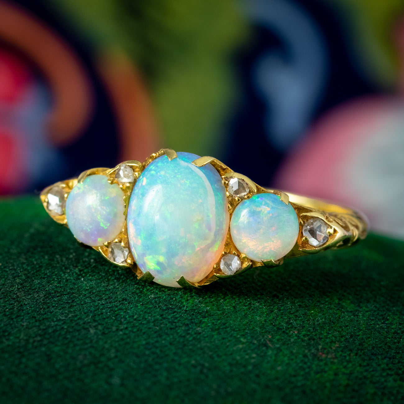 Antique Edwardian Opal Diamond Ring 2.5ct Of Opal 