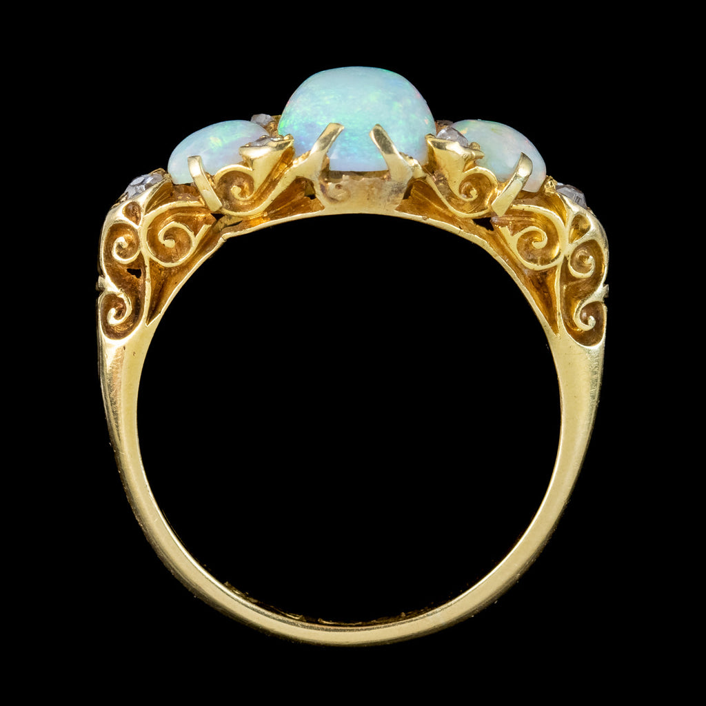 Antique Edwardian Opal Diamond Ring 2.5ct Of Opal 