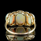 Antique Edwardian Opal Diamond Trilogy Ring 7ct Total 